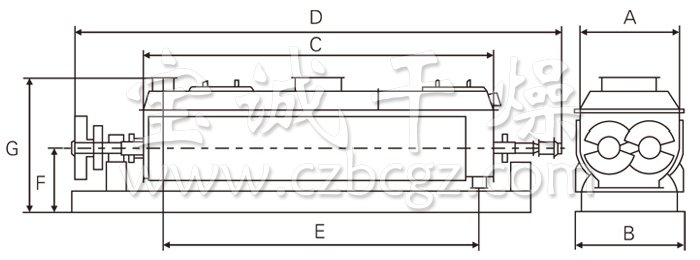 空心槳葉干燥機結構示意圖 空心槳葉干燥機結構示意圖